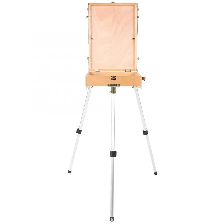 

Portable Folding Wooden Easel Aluminum Tripod Sketch Box Artist Painter Painting Supplies