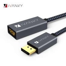 iVanky 1080P DisplayPort to HDMI Adapter Male to Female DP to HDMI HDTV Cable Adapter for NVIDIA for HP,ThinkPad,Projector