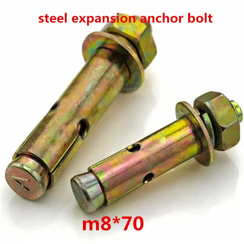 Buy 10pcs m8*70 steel with yellow zinc sleeve enhanced