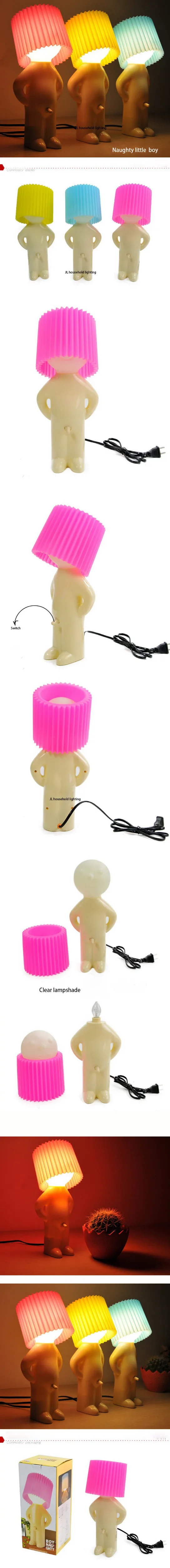 Naughty Shy Mr. P Boy Art Table Desktop Night Light Reading Lamp kids Gift 4