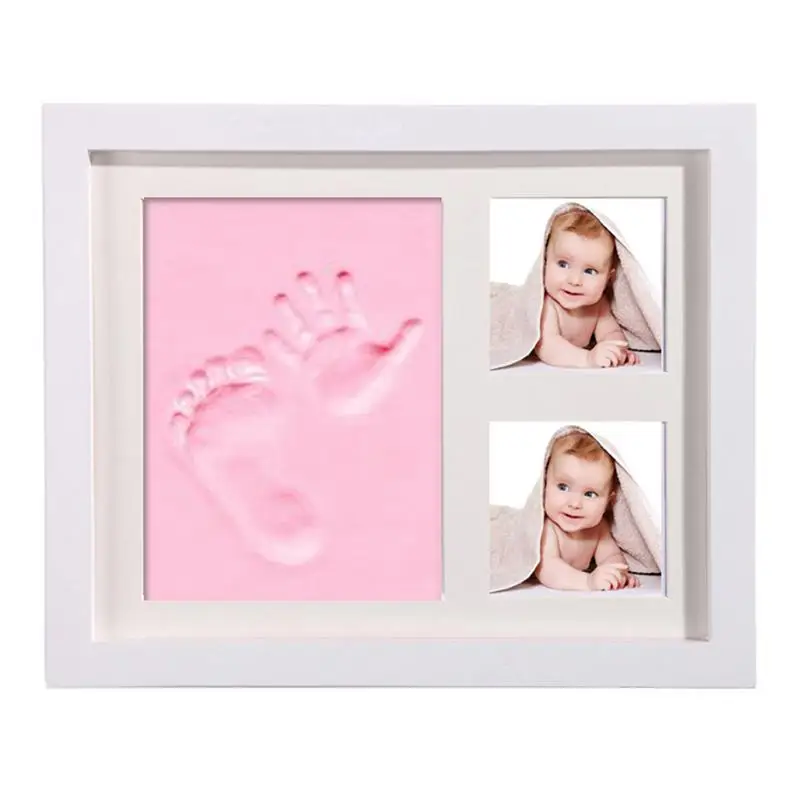 Фоторамка Новорожденный ребенок ноги/ручной печати литой набор крестины подарок чернила отпечатков пальцев Inkpad Новое поступление горячая распродажа - Цвет: Pink A