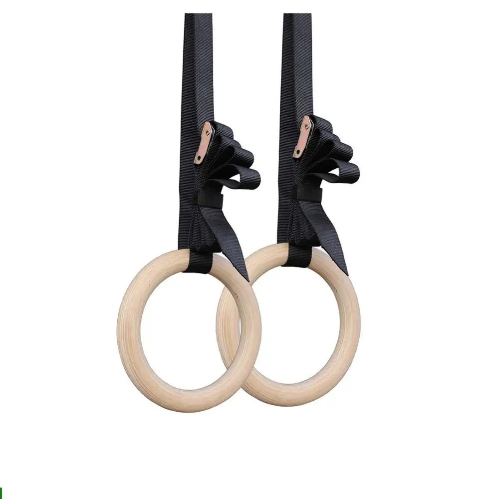 1pair New Wooden 28mm Exercise Fitness Gymnastic Rings Gym Exercise Pull Ups Muscle Ups gymnastic rings