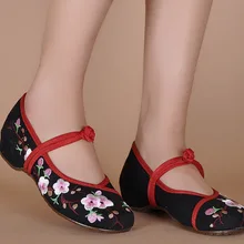 2016 Fashion Old Peking Flats Flower With Embroidery Women Casual Shoes With Flowers zapatos mujer Size 34-41