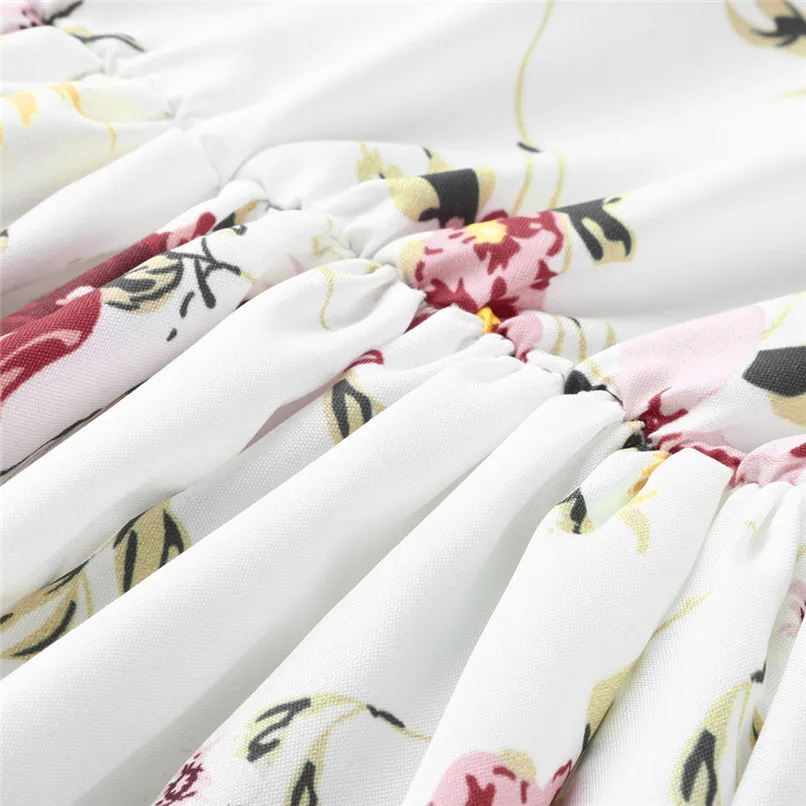 Women Casual Half Sleeve Boho Dresses Swing Floral-Printed Holiday Dresses Sweet Dress For Women Girls Femme 40MA21 (8)