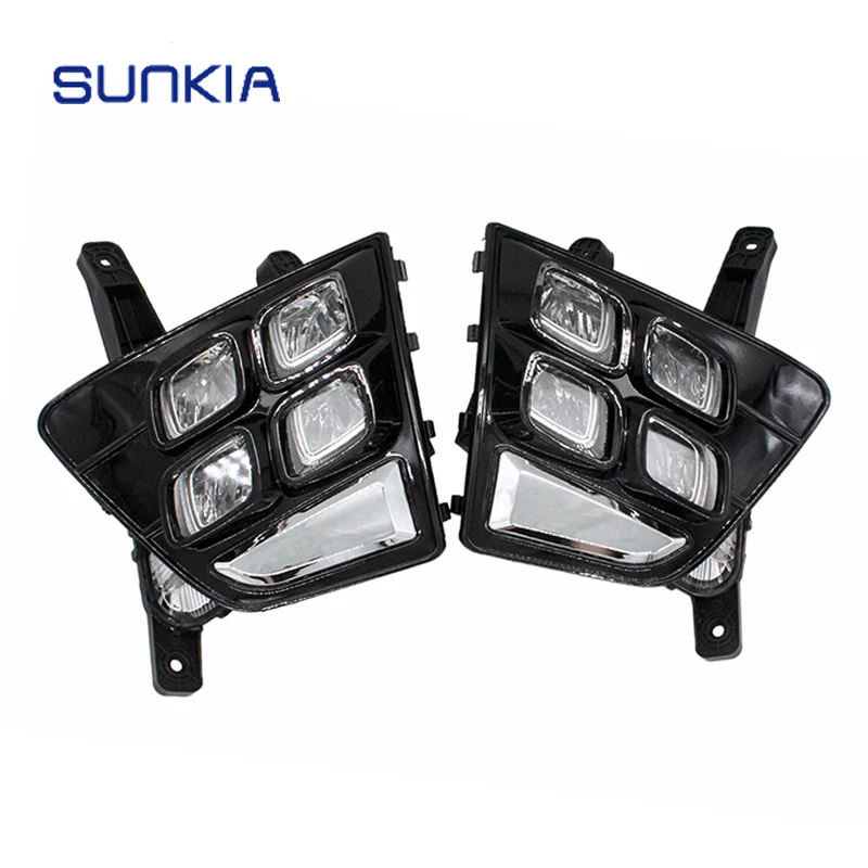 SUNKIA Car Styling Waterproof 12V LED Daytime Running Light DRL Fog Lamp For Hyundai Creta IX25 2014 2015 2016 Day Lamps SUNKIA Car Styling Waterproof 12V LED Daytime Running Light DRL Fog Lamp For Hyundai Creta IX25 2014 2015 2016 Day Lamps