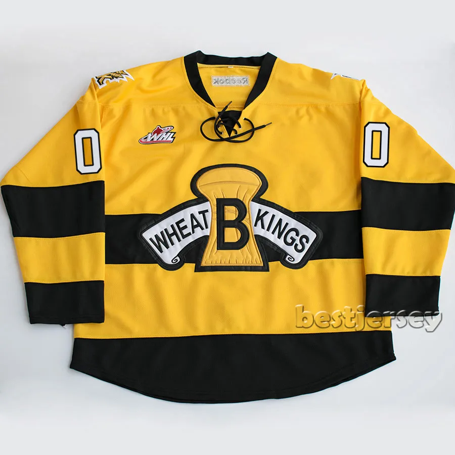 Kowell brandon wheat kings 0 Custom Your name and number Stitched Hockey Jerseystitched hockey