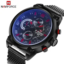 Luxury Brand Naviforce Stainless Steel Analog Men's Quartz Date Clock Fashion Casual Sports Watches Men Military Wrist Watch