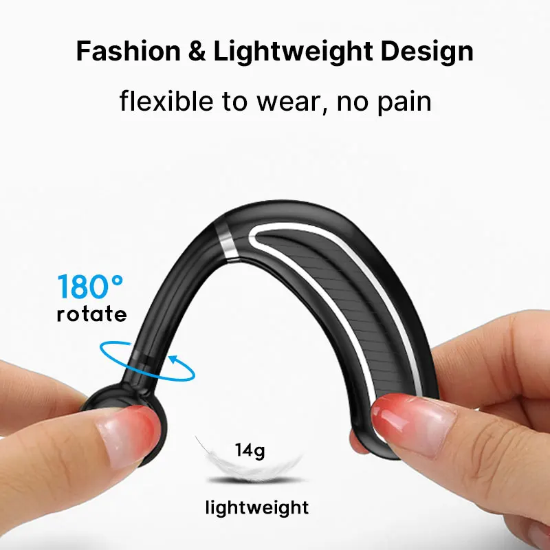 Handsfree Bluetooth Earphone For iPhone X XS XR 7 8 6s Ear Hook Bluetooth Headset For Xiaomi Redmi k20 pro mi 9 Huawei p20 lite