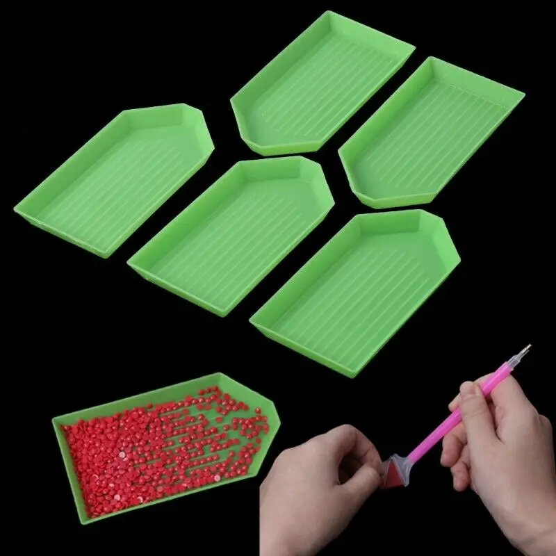

5Pcs 5D Diamond Painting Rhinestone Plate Tray DIY Embroidery Cross Stich Tool