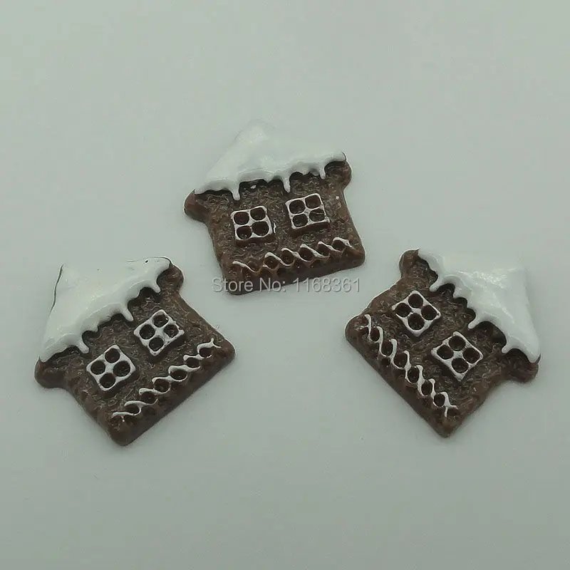 1pcs/lot resin flatback snow house 22mm Cabochons Scrapbooking Hair Bow Center DIY Christmas decration C109-4