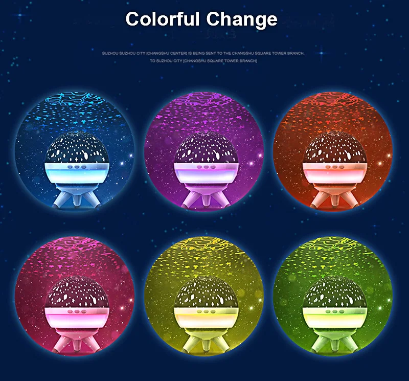 

2018 New style 3D Rotating Star Projector With USB Charging , And LED Office Desk Decoration Night Light