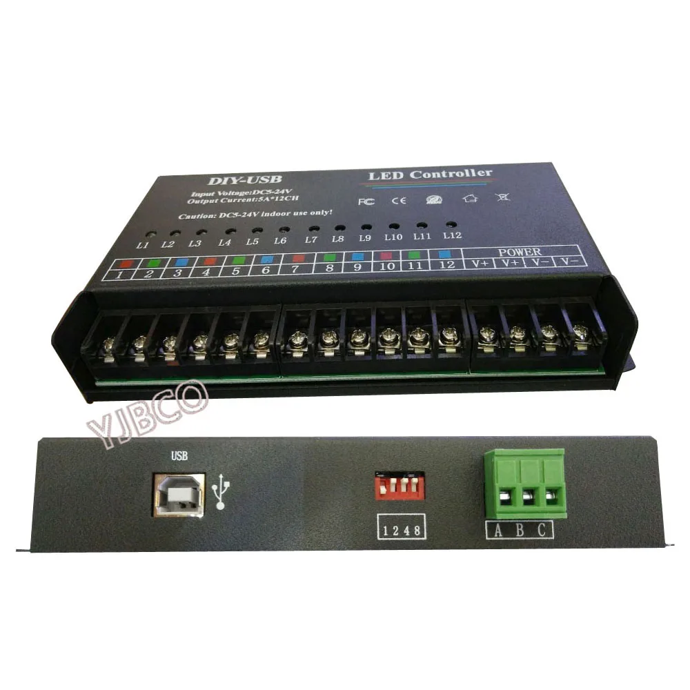 T-1000S 5A/10Amper* 12Chanel динамическое сканирование USB DIY светодиодный контроллер Полноцветный дисплей контроллер, DC5-24V