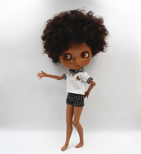 Кукла Blygirl Blyth темно коричневая взрывобезопасная кукла Обнаженная Черная кожа