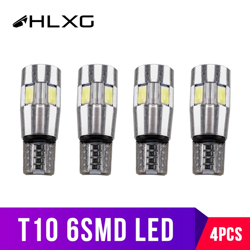 Hlxg 10 шт. Canbus T10 W5W Автомобильный светодиодный лампы ошибок 12 v авто Интерьер Купол