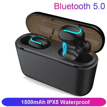 

Yiwa Bluetooth 5.0 TWS Mini Wireless Headset Stereo Bass Earphones with 1500 mAh Charging Box