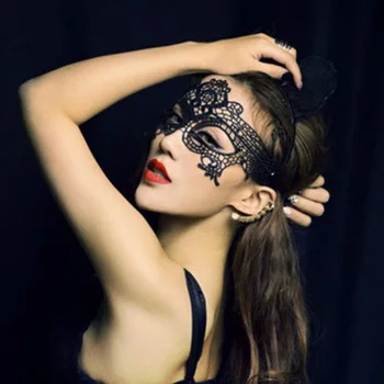 

New Black Sexy Lace Mask Cutout Eye Mask for Masquerade Party Fancy Dress Costume For Girls Women Lady