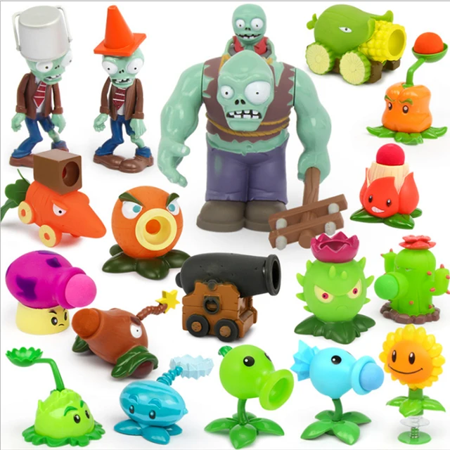 Action Figure Plants VS Zombies Toys for Children PVZ Squeeze Launch