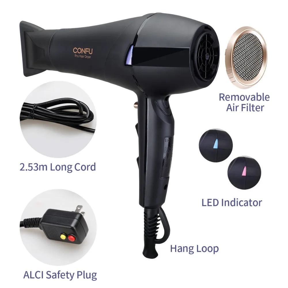CONFU Professional long-life AC motor hair dryer 240V 50Hz 2300W IONIC function + two professional concentrators hair dryer CONFU Professional long-life AC motor hair dryer 240V 50Hz 2300W IONIC function + two professional concentrators hair dryer