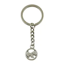 Заводская цена круг Скотти собака кулон кольцо для ключей металлическая цепь серебро для мужчин автомобиль подарок сувениры брелок для