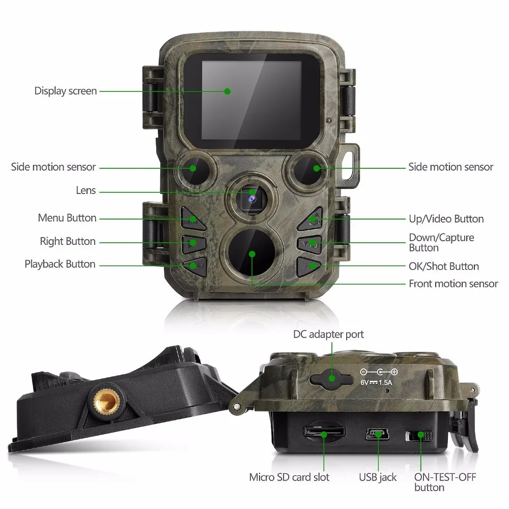 Фото-ловушка тепловизоры для охоты Скаут мини камера Chasse 12MP 1080P ночное видение дикие кошки охотничья камера ловушка с ЖК-дисплеем