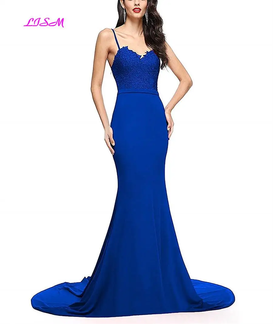 2019 New Elegant Mermaid Lace Evening Dresses Long Formal Party Dress Sweep Train Prom Evening Gowns vestido longo festa 2019 New Elegant Mermaid Lace Evening Dresses Long Formal Party Dress Sweep Train Prom Evening Gowns vestido longo festa