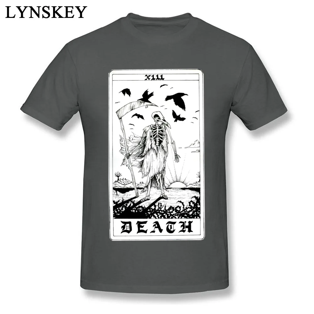 Men Designer Summer Tops Shirts Death Tarot Card Round Neck Summer 100% Cotton T-Shirt Group Short Sleeve Clothing Shirt Death Tarot Card carbon