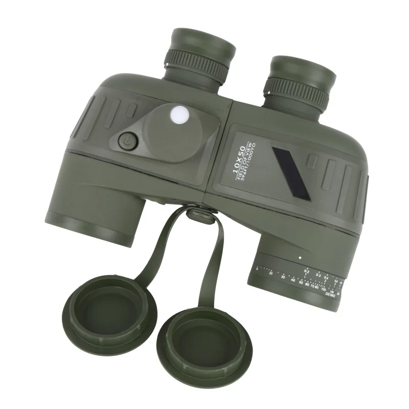 10x50 للماء البحرية مع rangefinder الليلية مناظير Fogproof إنارة HD تلسكوب شبكاني البوصلة الصيد ليلة