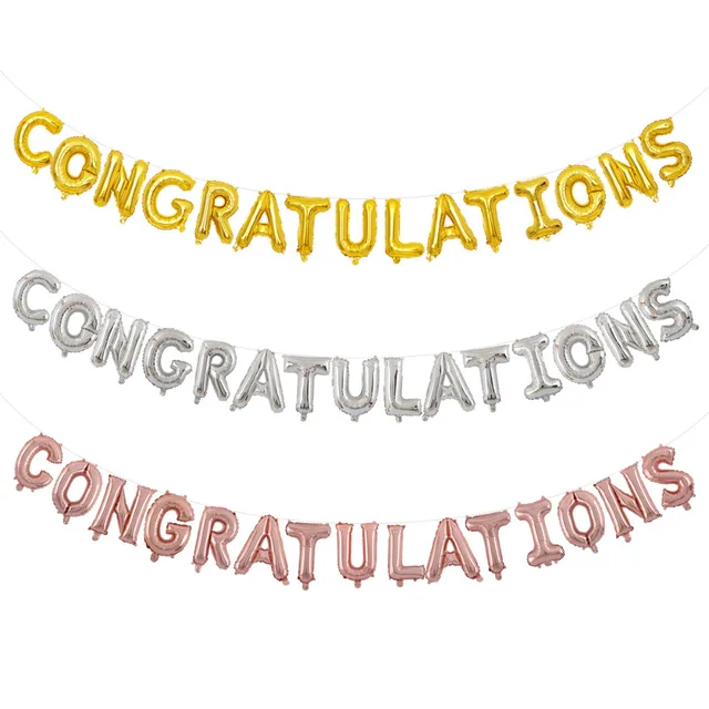 15pcs lot 16 inch rose gold silver congratulation letter foil congratulation letter for graduation