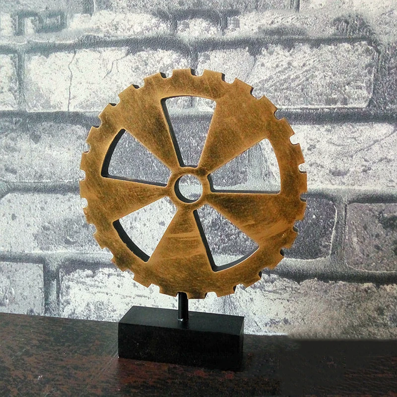 Loft Retro Industrial Wind Wood Imitation Metal Gear Decorative