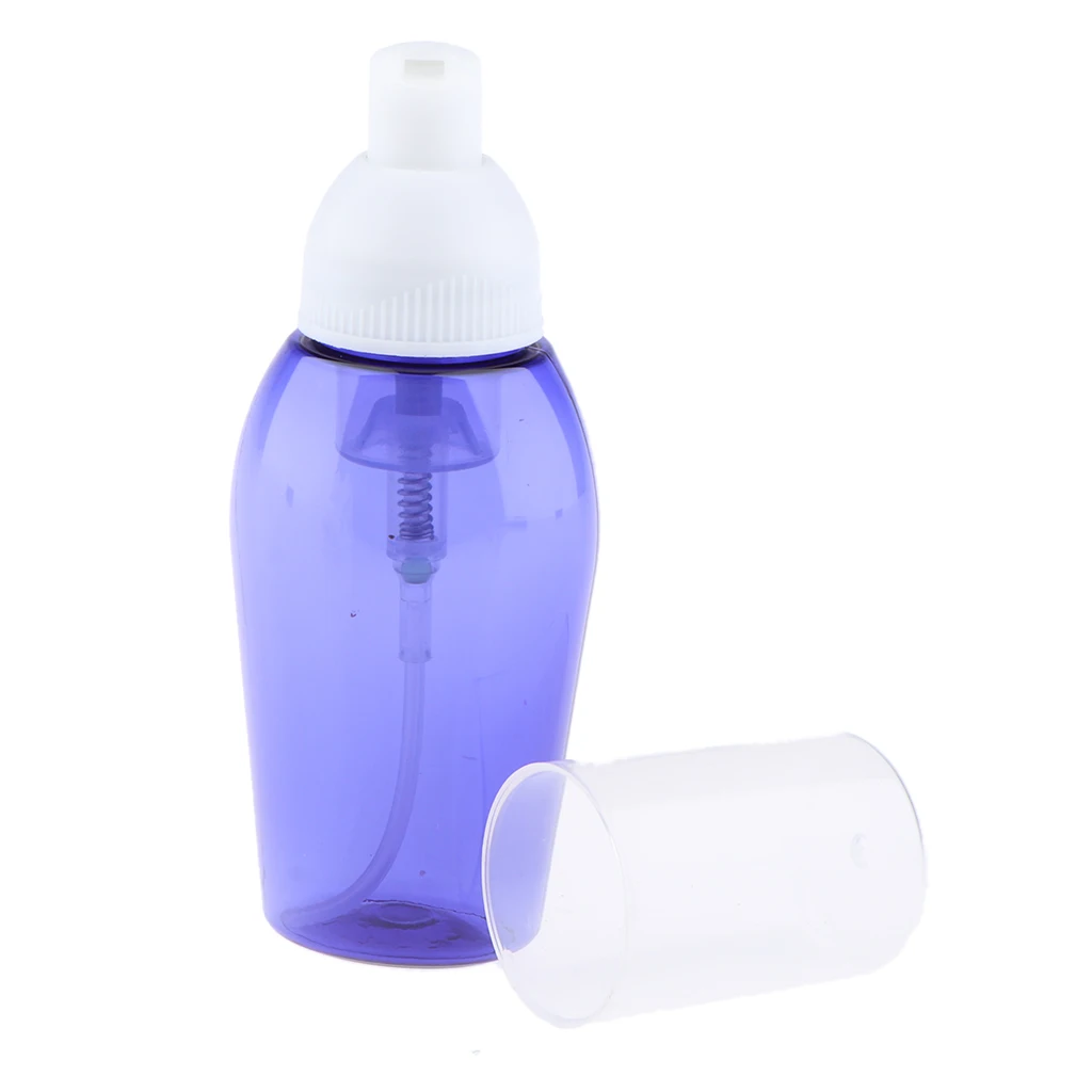Pack of 1 Blue Plastic Foamer Bottle Pump Travel Size Soap Dispenser, 80ml/2.7 oz