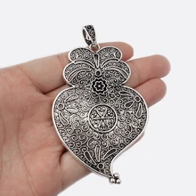 2 шт старинное серебро Виана Сердце Подвески для колье Набор для изготовления ювелирных украшений вручную
