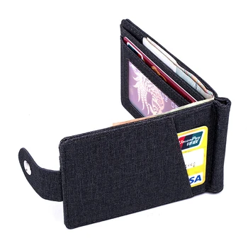 

Linen Slim Money Clip Wallet With Designer Clip Cash for Women Purse Coin Pocket