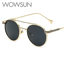 WOWSUN новые рамки для женщин очки круглый ретро Gafas Мода простые очки s для мужчин A884