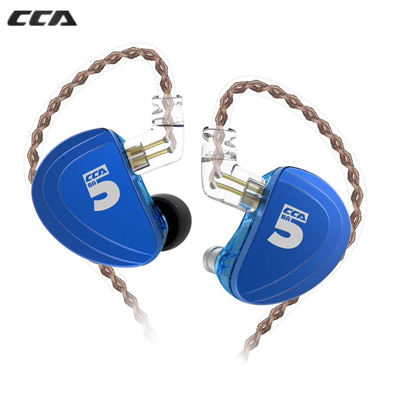 CCA A10 5BA наушники HIFI гарнитура 5 сбалансированная арматура со съемным 2PIN кабелем C16