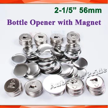 

2-1/5" 56mm 100 Sets of Bottle Opener with Magnet Nickle Badge Button Supplies Materials for Professional Badge Button Maker