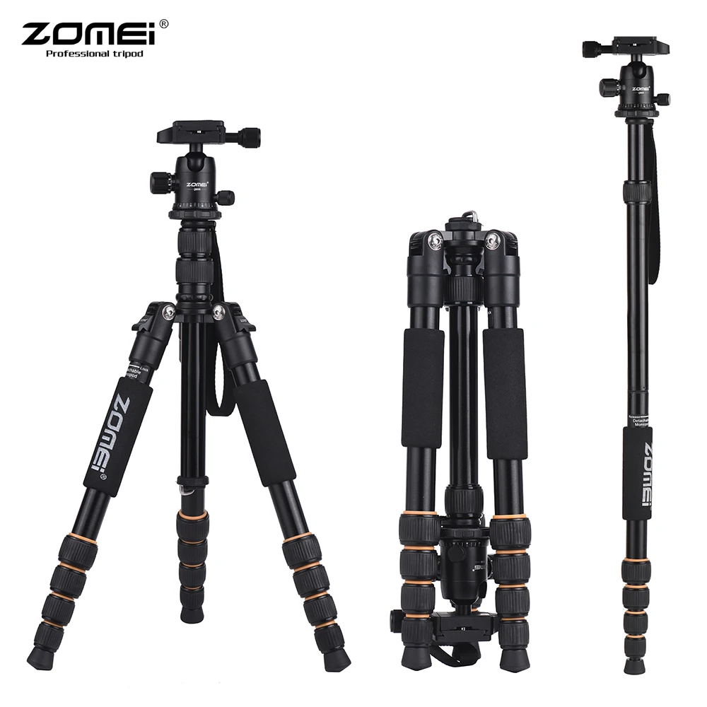 

ZOMEI Q666 Lightweight Portable Professional Travel Camera Tripod Monopod Aluminum Ball Head for Digital SLR DSLR Camera Tripod