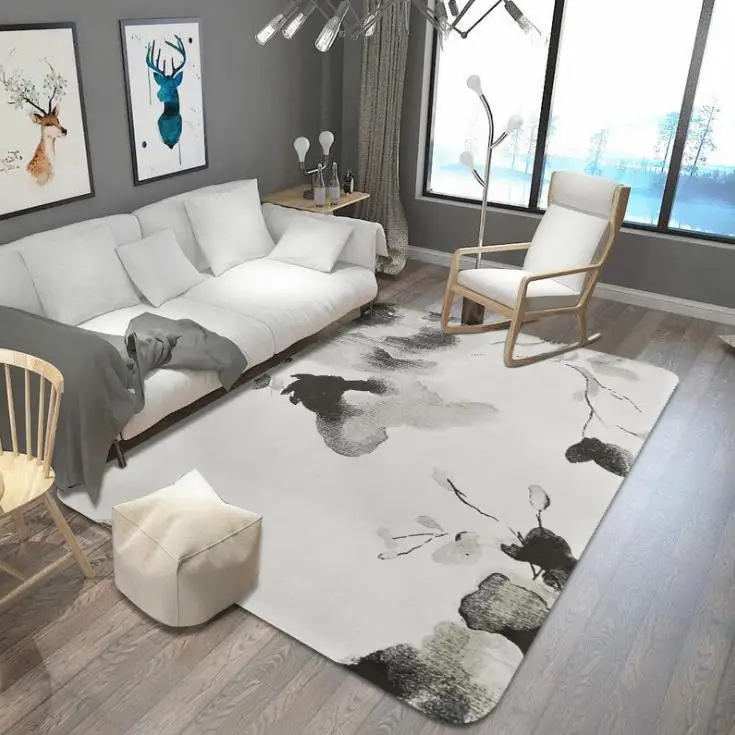 Чернила цветочные коврики для Гостиная Home Decor Спальня ковер диван коврик для кофейного столика модные Стиль коврик прямоугольные коврики