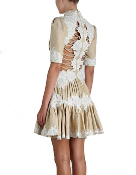 

New Australian fashion show a sexy dresses embroidered and wrinkled dress.