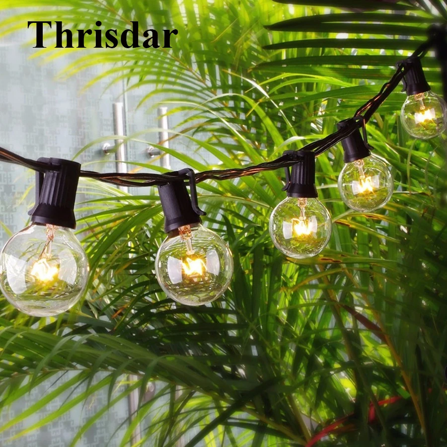 

Thrisdar 24Ft G40 Globe LED String Lights with 7W Clear Vintage Bulbs Backyard Patio Fairy Light Party Christmas Wedding Garland