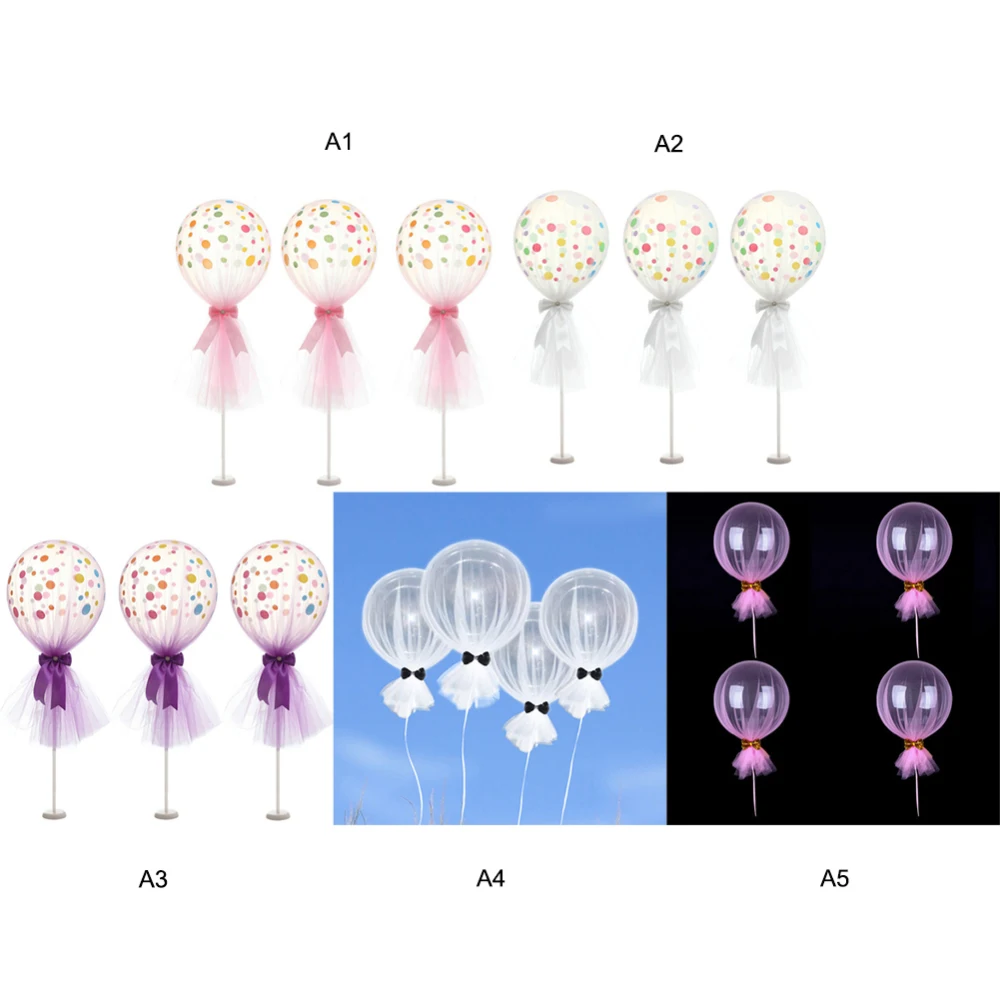 3/4 шт. 12 дюймов Вечерние Тюль воздушных шаров из латекса, платье с узором в горошек база колонны для Baby Shower или для вечеринки по случаю Дня рождения Свадебная вечеринка украшения