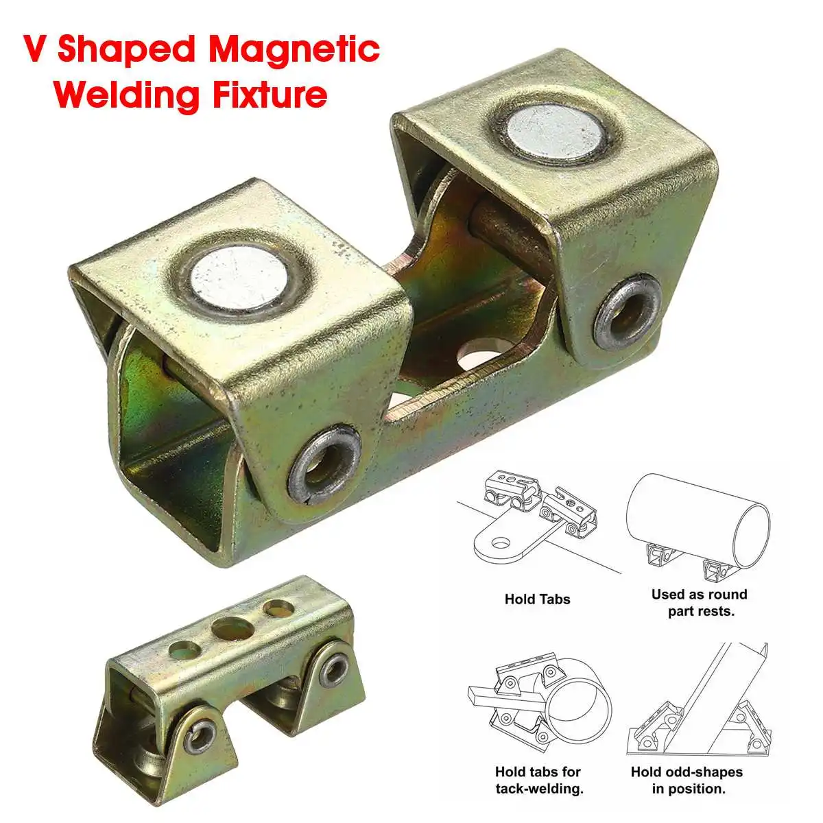 

1Pc Magnetic V-type Clamps V Shaped Magnetic Welding Fixture Adjustable Holder Suspender Fixture Hand Tool For XDV XFV XPV