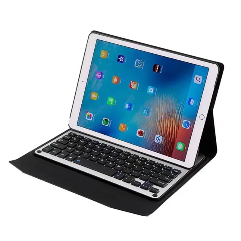 

Removable Aluminum Wireless Bluetooth Keyboard + PU Leather Case For Apple iPad Pro 10.5 keyboard stand folio case