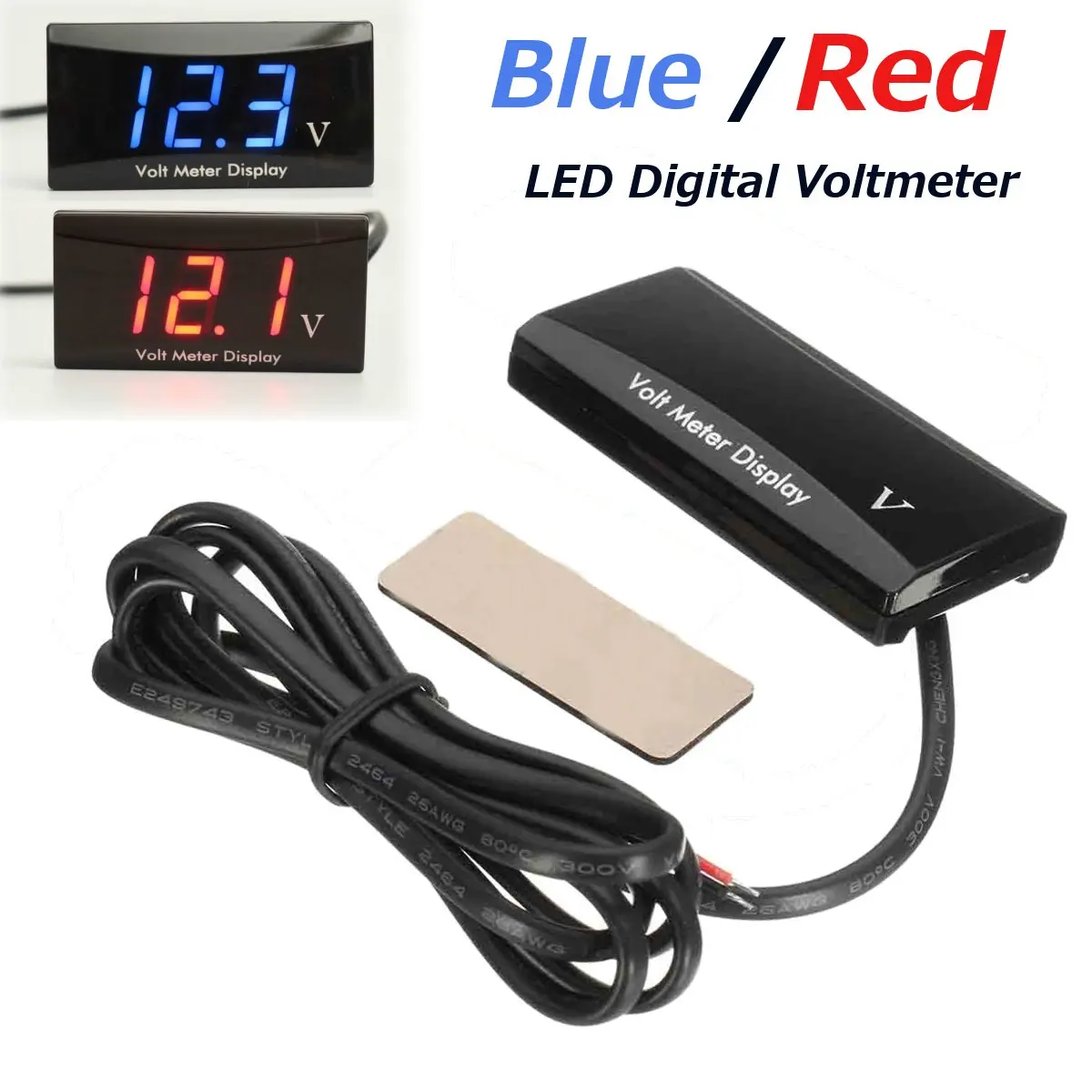 

DC 8-16V Blue Red LED Digital Voltmeter Panel Display Voltage Automobile New
