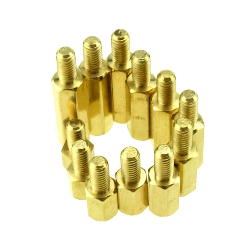 10 шт. M2 * L + 3 мм M2.5/M3 6 с шестигранной головкой латунные винты резьбой столб PCB
