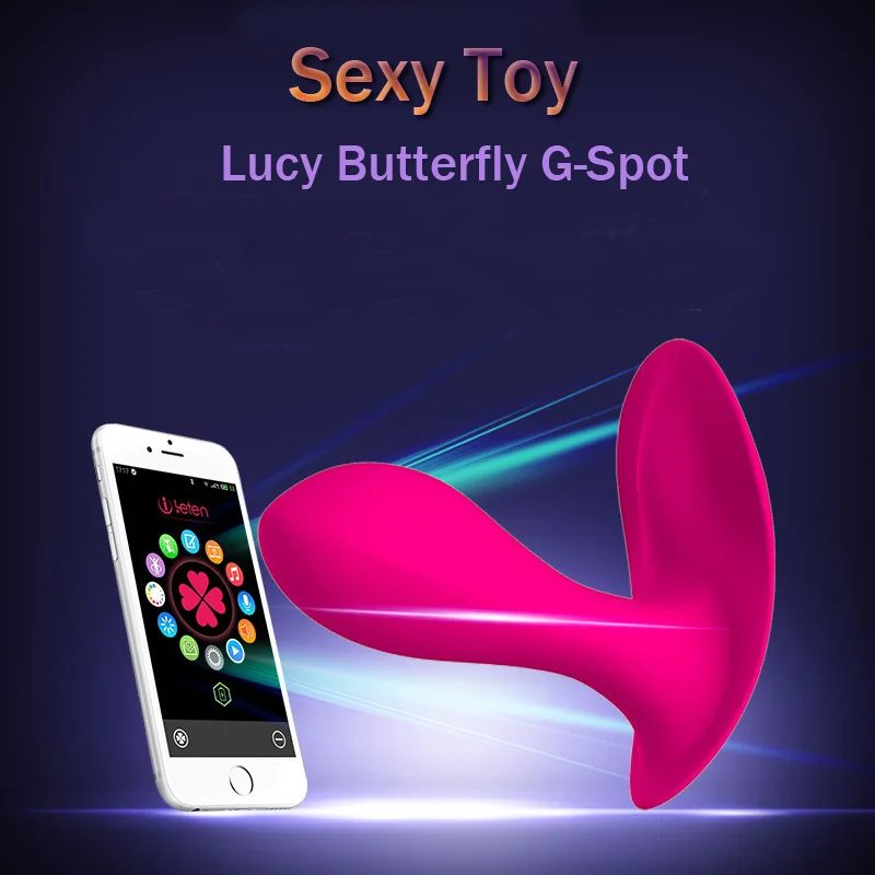  Leten Smartphone App Remote Control Lucy Butterfly G-Spot and Clitoral Vibrator Waterproof adult Sex Toys 