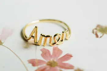 

30pcs/Lot Amen script letter ring,Silver Prayer ring Alphabetic ring Word ring For Female ring Male ring wholesale