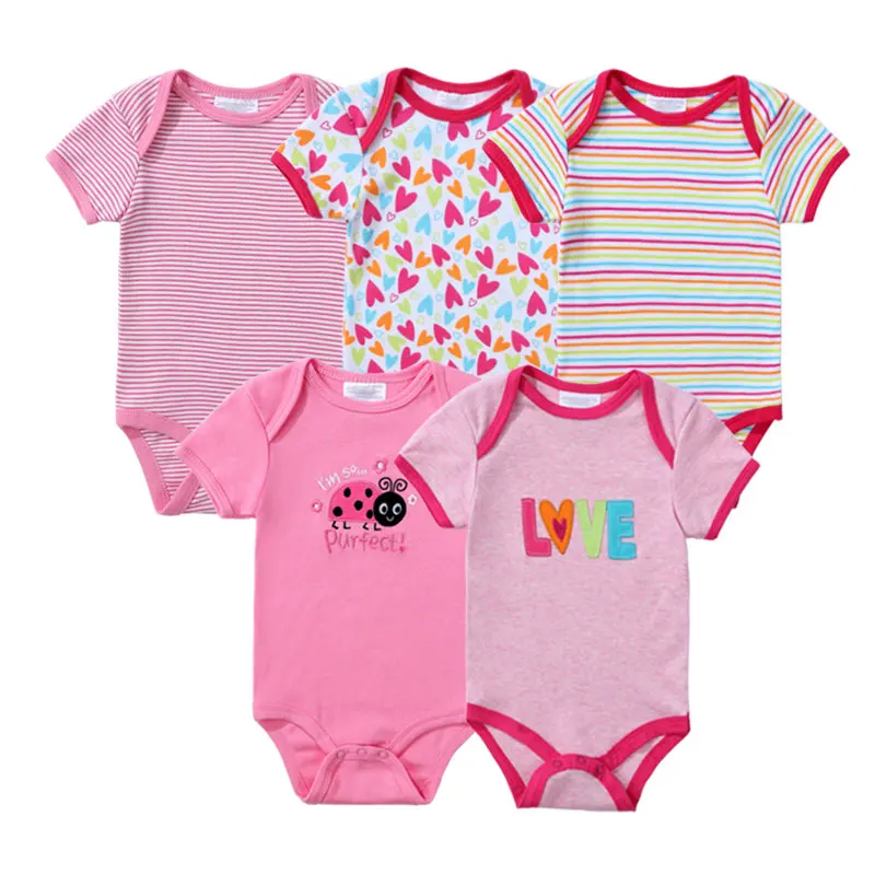 Baby Rompers 5 Pcslot Newborn Baby Boy Girls Clothes Short Sleeve Baby Clothing Girl Roupa Infantil Body Bebes Next Jumpsuit