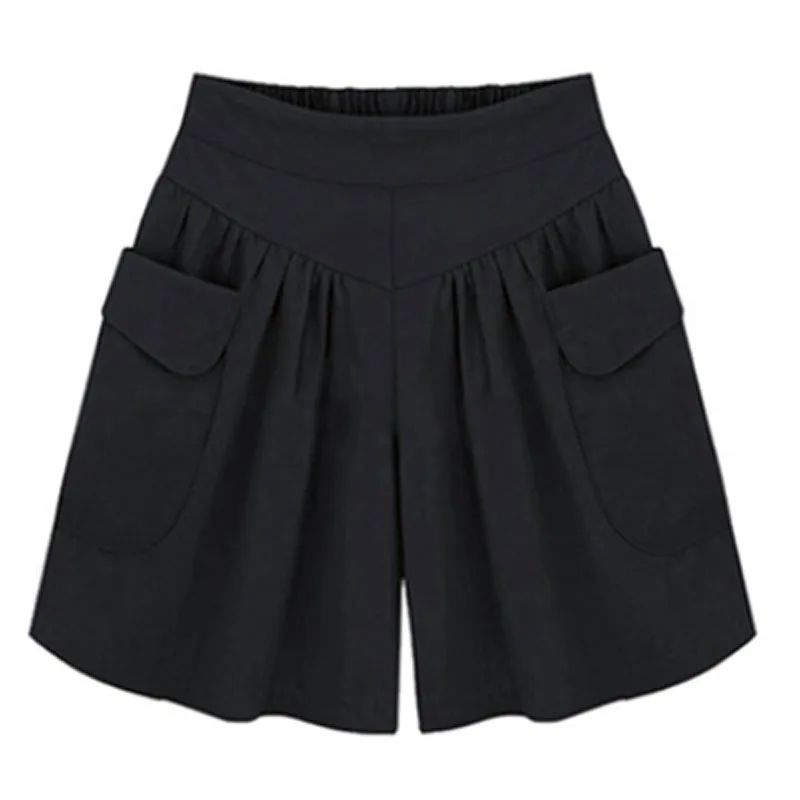 Большие размеры 5XL Лето Европейский стиль женские шорты Свободные повседневные широкие короткие уличные брюки клеш с эластичным поясом женские широкие брюки