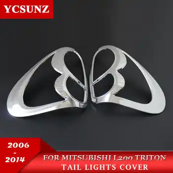 Car Chrome Strips Styling Accessories Lamp Decoration Product ABS Rear Lamp Cover For Mitsubishi L200 Triton 2006 - 2014 Ycsunz