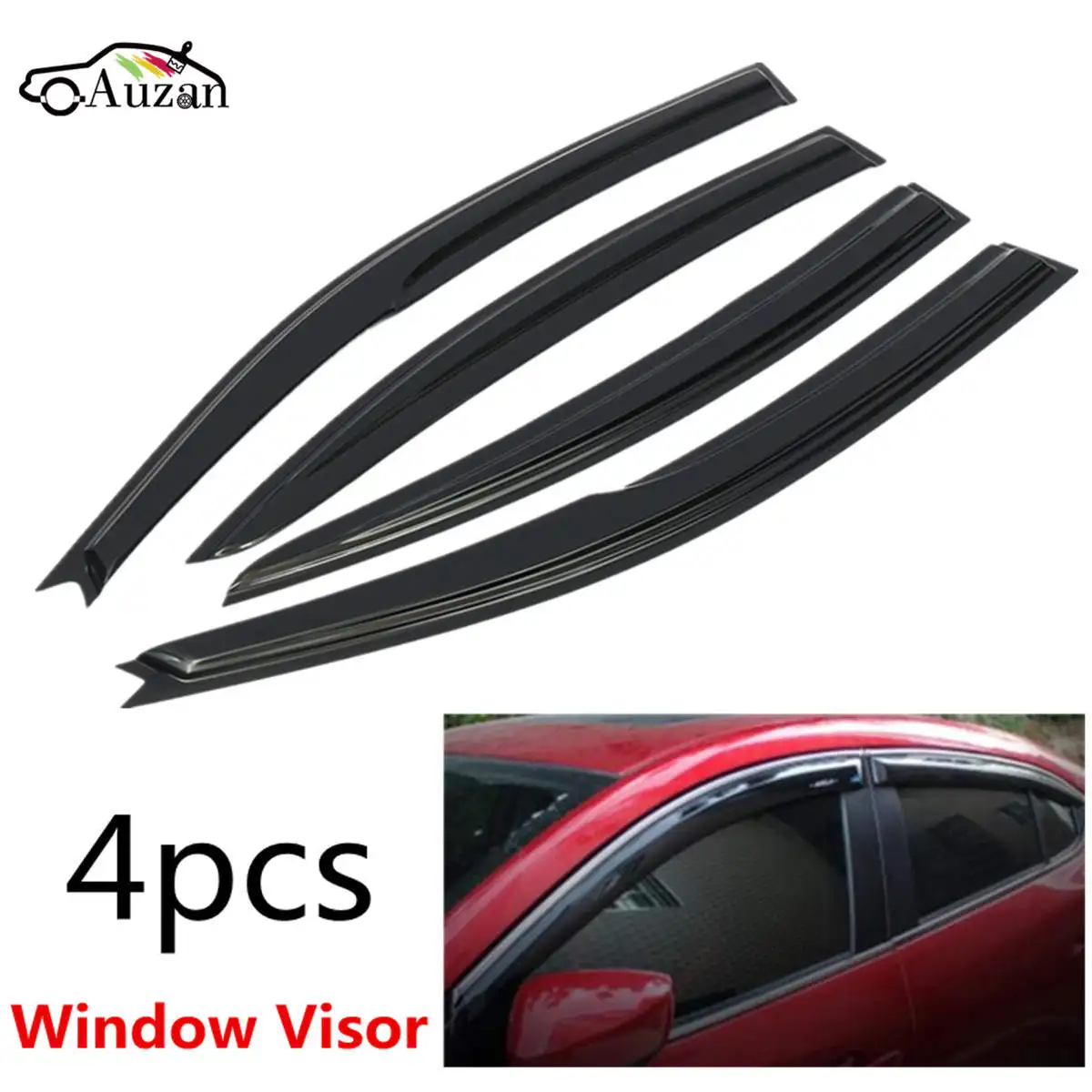 

Car Window Visor Rain Sun Guard Vent Shade Set For Mazda 3 Sedan